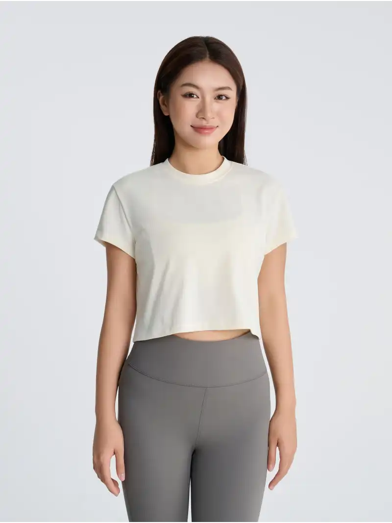 Áo Croptop Nữ Cotton Poly Kiểu Dáng Ngắn Thời Trang