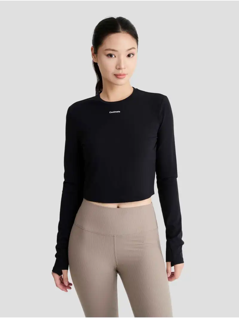 Áo Croptop Thể Thao Nữ Dài Tay Flex Kiểu Dáng Thoáng Khí