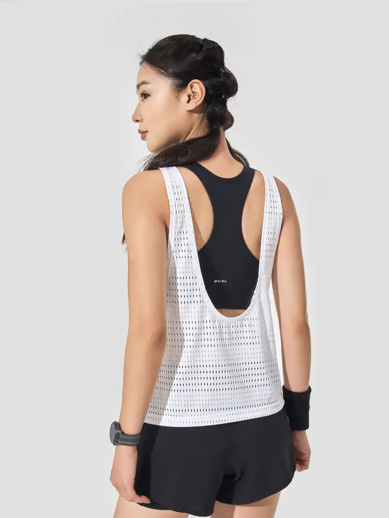 Áo Chạy Bộ Nữ Drop Arm Thiết Kế Mesh Tank Thể Thao