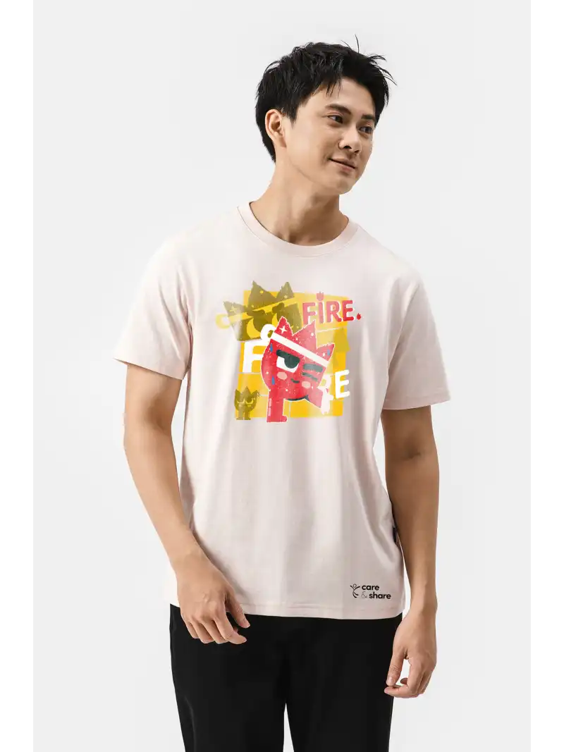 Áo Thun In 220gsm 100% Cotton C&S x TVUM Fire Đỏ Oversize