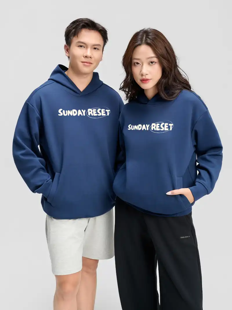 Áo Hoodie All-day Sunday Reset 100% Cotton Unisex Hiện Đại