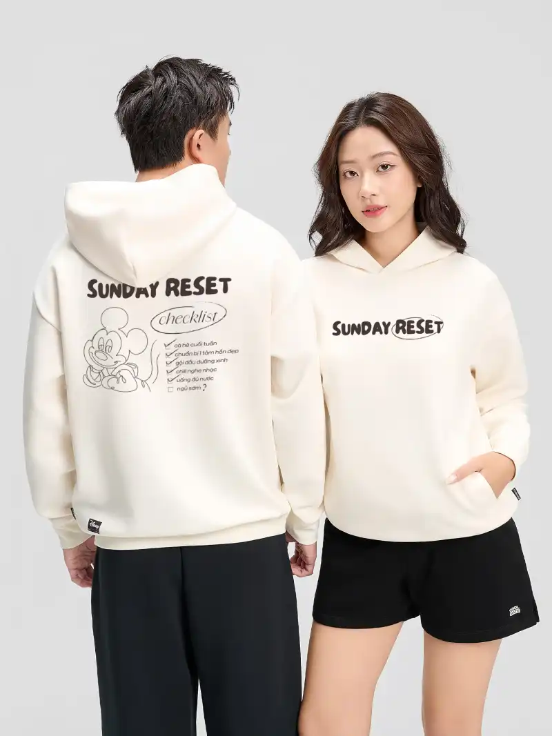 Áo Hoodie All-day Sunday Reset 100% Cotton Unisex Hiện Đại