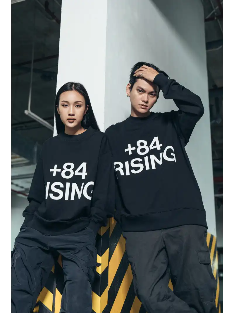 Áo Nỉ Oversize Logo 84Rising Dày Dặn Phong Cách Thu Đông
