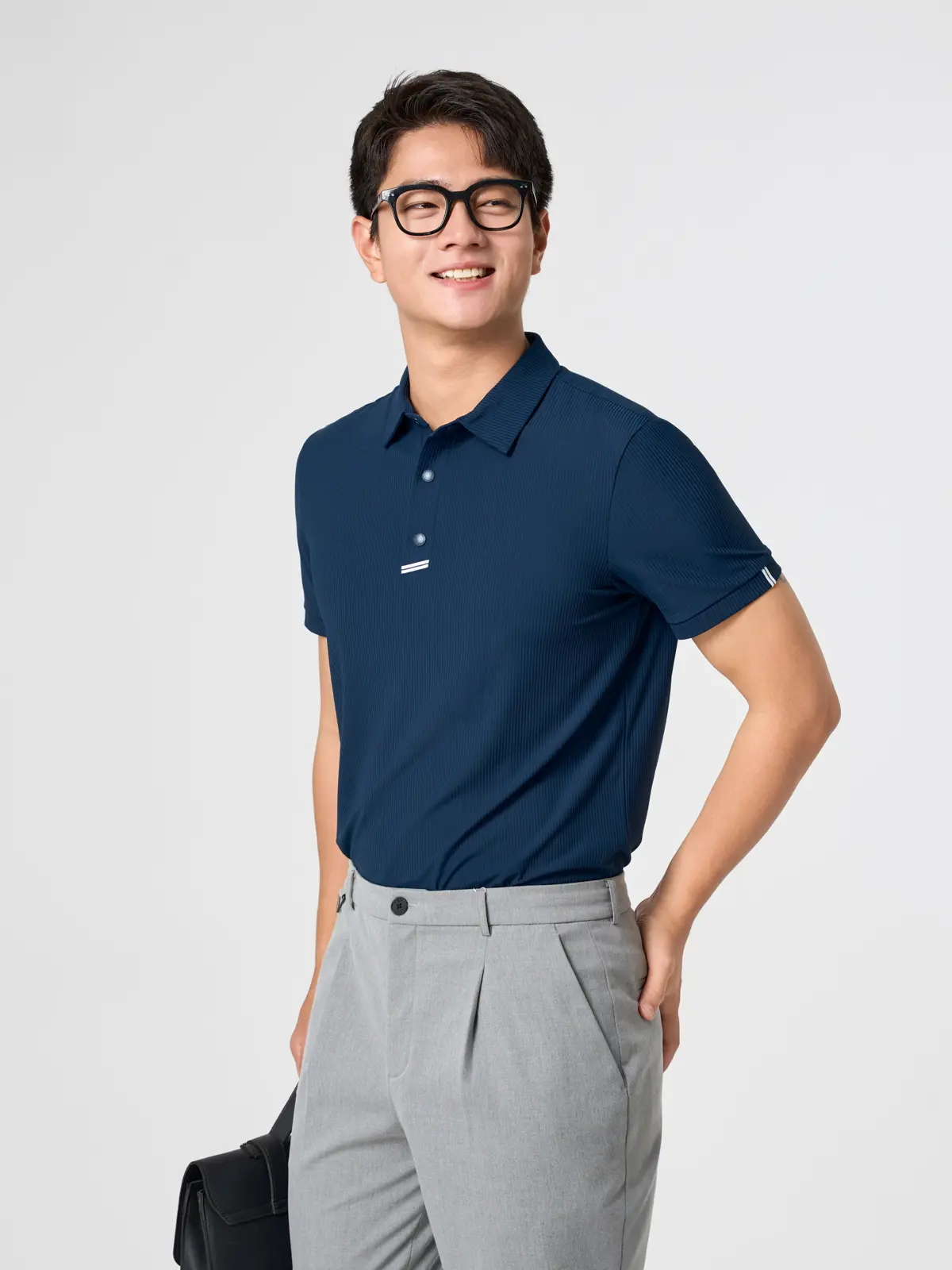 Áo Polo Nam Business Nẹp Phối Dây Dệt