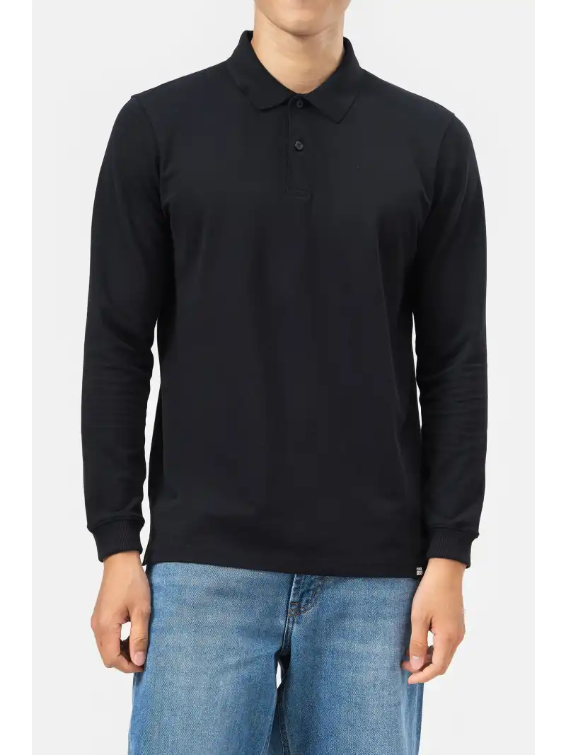 Áo Polo Nam Dài Tay Essentials Cotton Co Giãn 4 Chiều