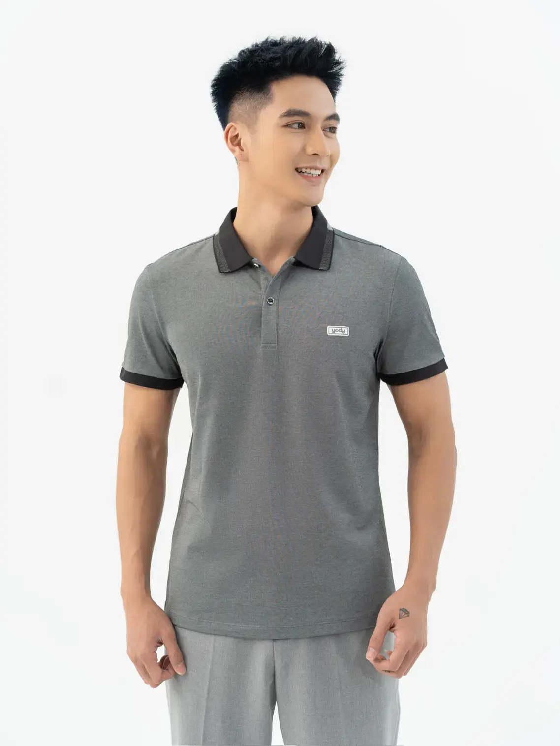 Áo Polo Nam Mắt Chim Phối Bo