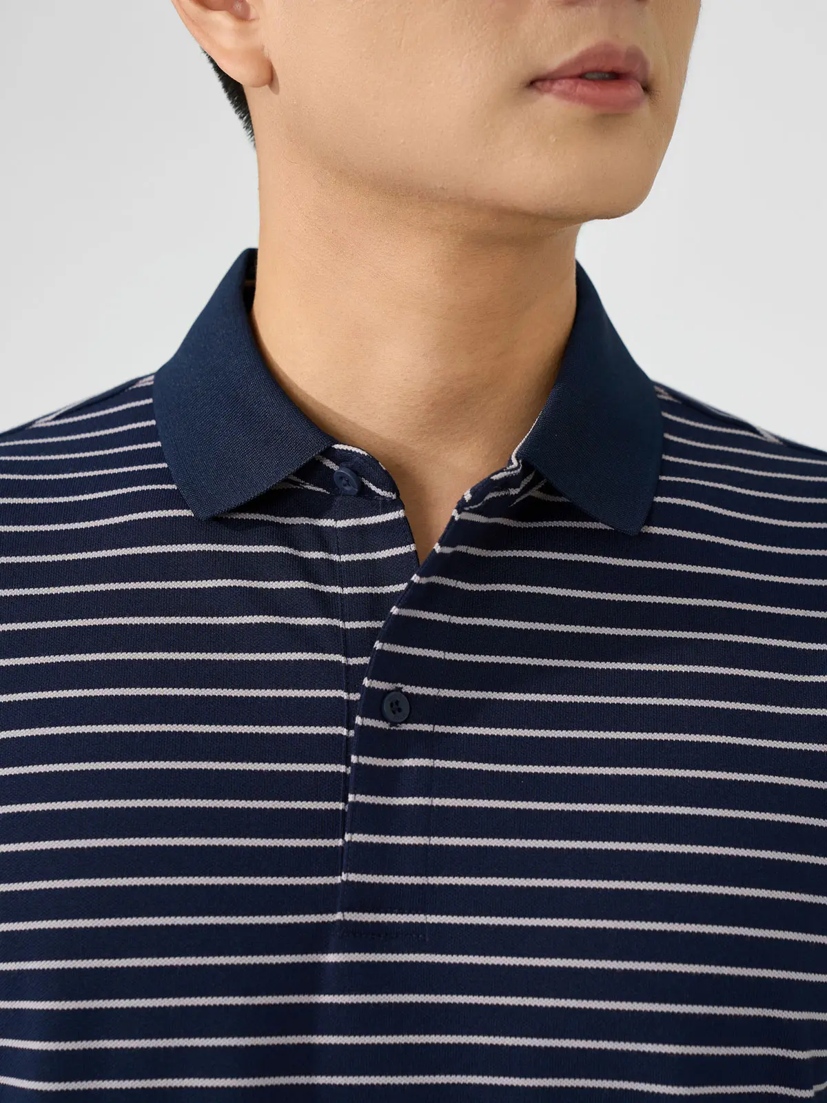 Áo Polo Nam Regular Họa Tiết Kẻ Ngang