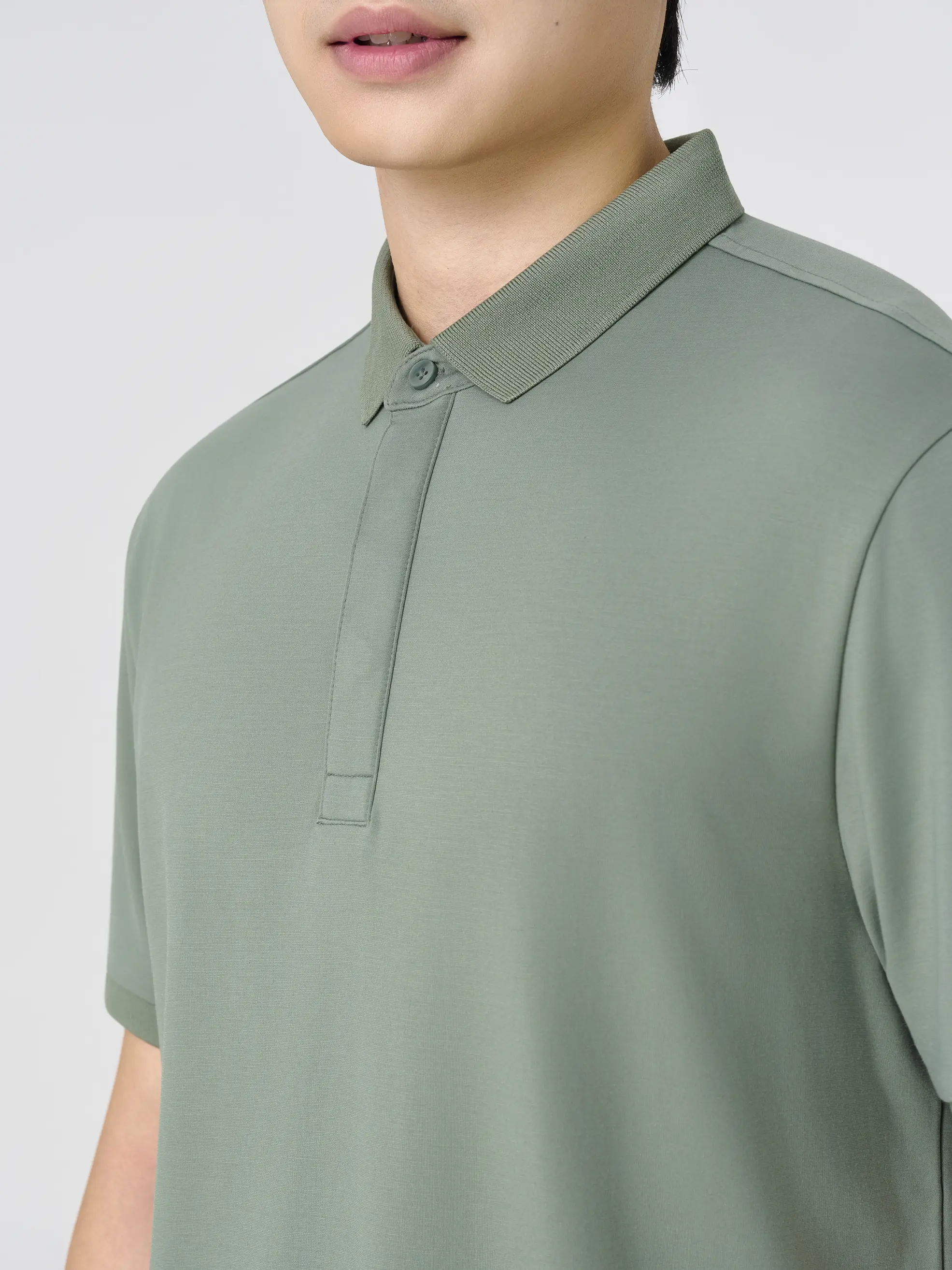 Áo Polo Nam Slim Nẹp Giấu Cúc