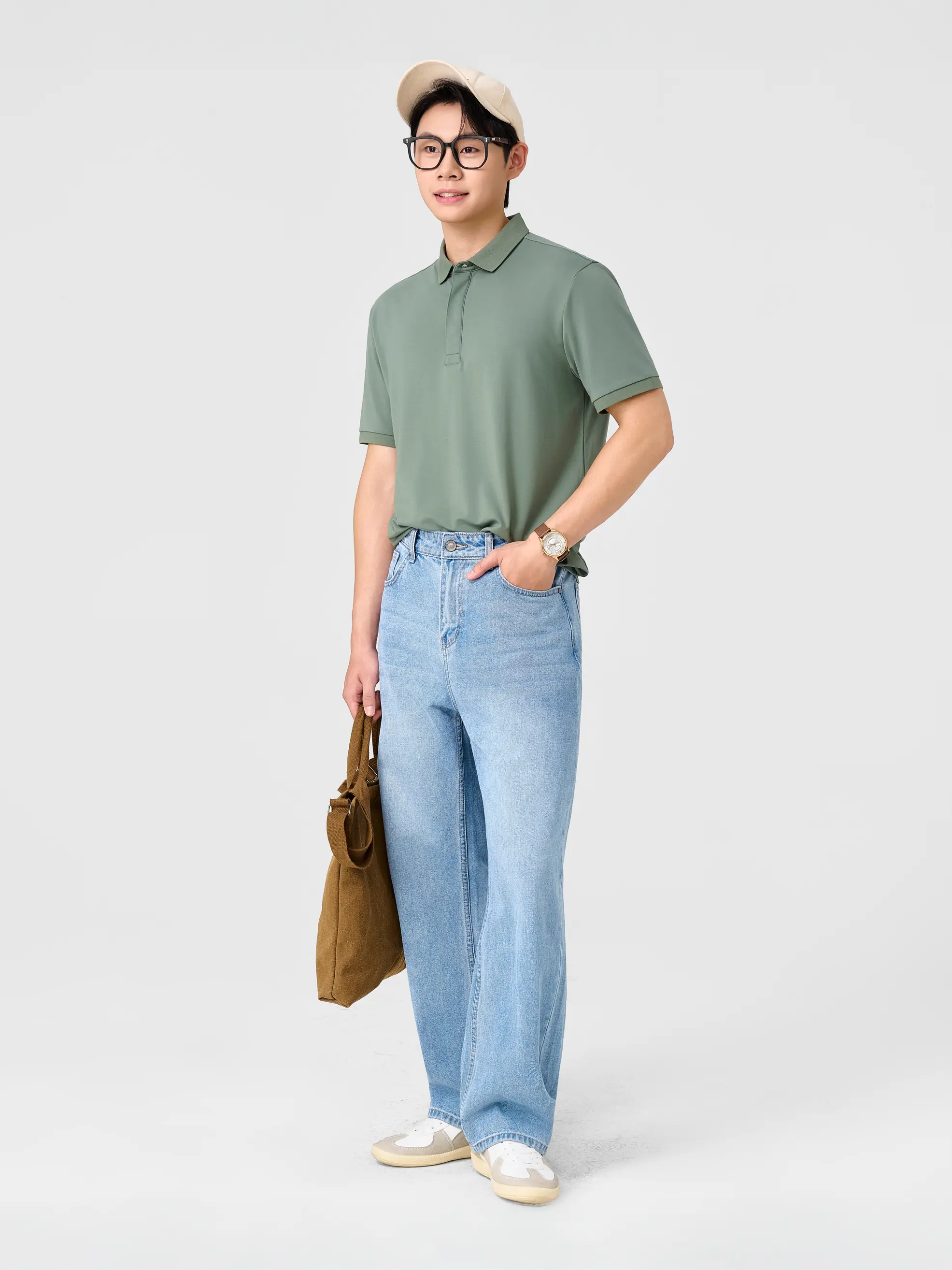 Áo Polo Nam Slim Nẹp Giấu Cúc