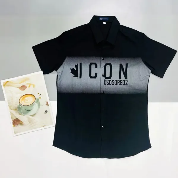 Áo sơ mi đũi nam tay ngắn, nhiều màu, in chữ, phong cách, giá tốt!