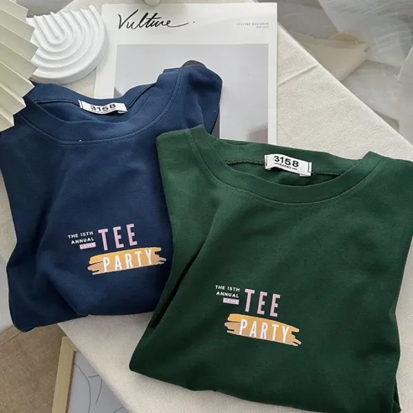 Áo thun 3158 form rộng "TEE PARTY" phông cotton nam nữ