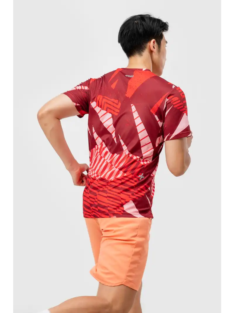 Áo Thun Chạy Bộ Graphic Geometric 100% Polyester Nhanh Khô