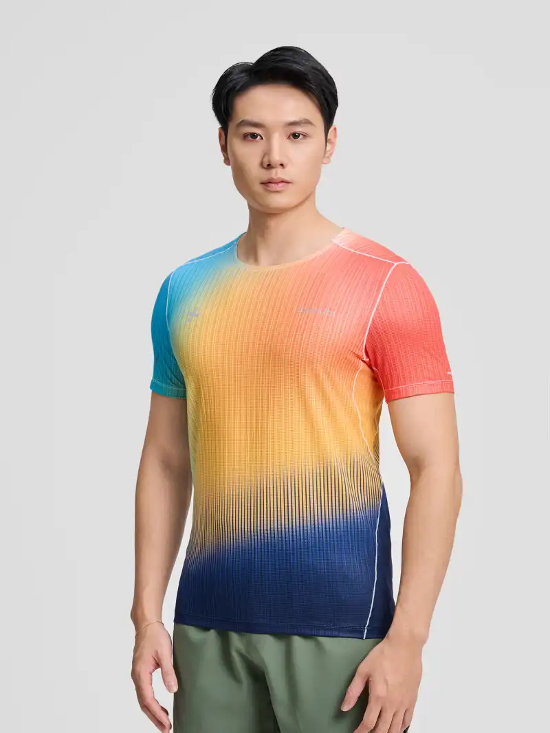 Áo Thun Chạy Bộ Nam AirMesh Gradient Quick-Dry Thoáng Mát