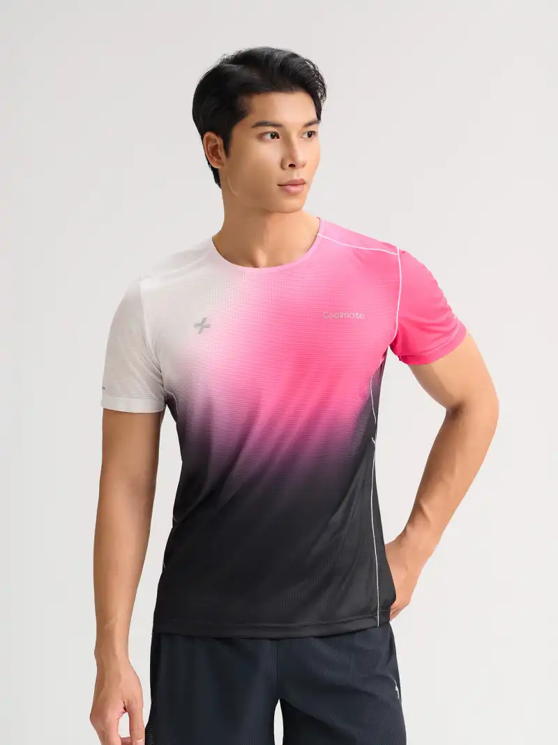 Áo Thun Chạy Bộ Nam Ventra Gradient Vải Quick-Dry Thoáng Mát