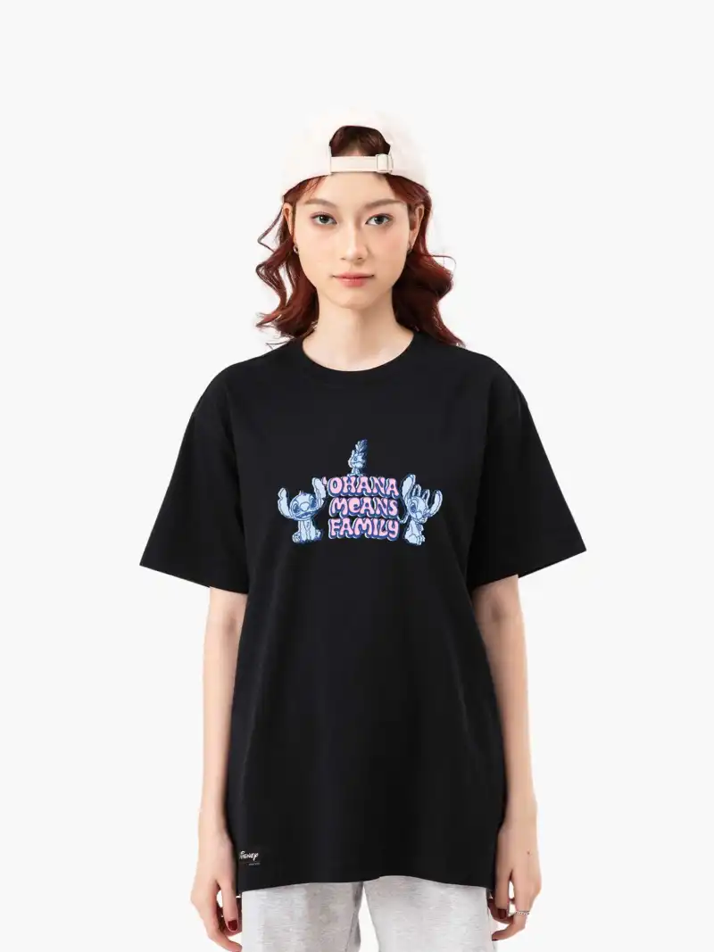 Áo Thun Oversize Cotton 220gsm Stitch Ohana Mean Family 84RISING