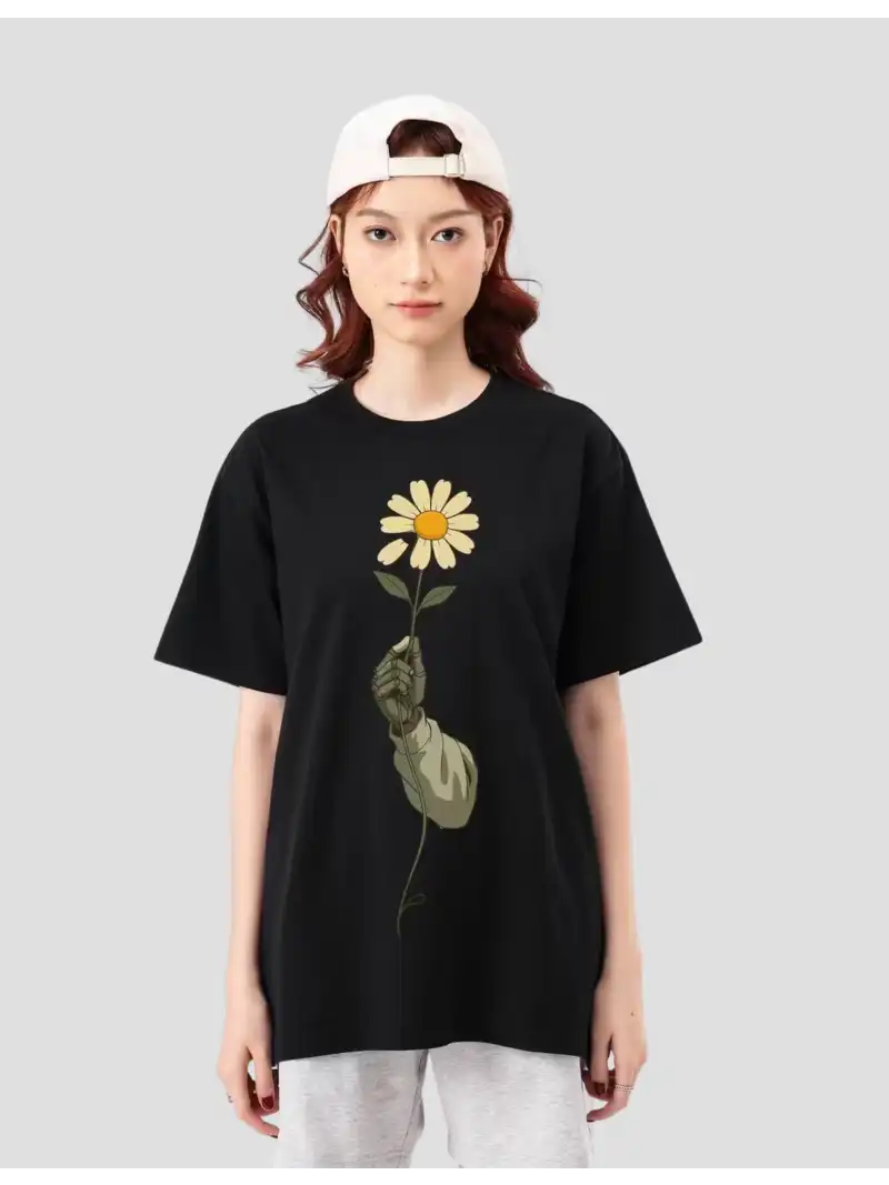 Áo Thun Cotton Compact Hoa Cúc Unisex Cá Tính Hiện Đại