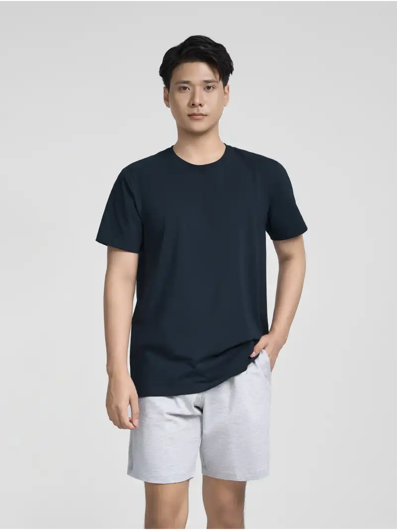 Áo Thun Nam Cotton Compact Premium Chống Nhăn Thấm Hút Tốt
