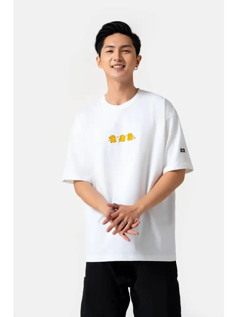 Áo Thun Nam Vàng Xám Thiết Kế Comic Phong Cách Trẻ Trung