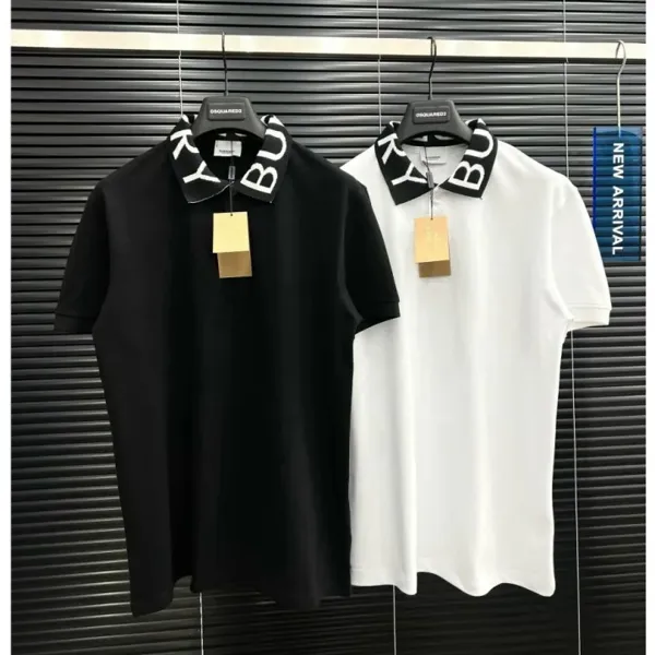 Áo Polo Nam Cotton Ngắn Tay In Chữ, Sọc Ngang, Co Giãn, Thoáng Mát