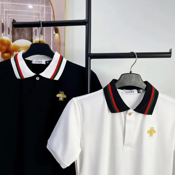 Áo thun polo nam vải cotton co giãn 4 chiều thoải mái, thêu logo phối viền cổ - ML Clothings