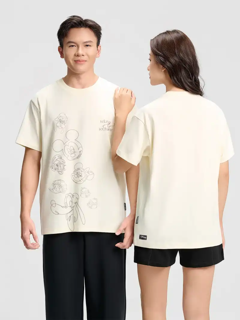 Áo Thun Oversize 100% Cotton Floating Mickey & Friends Unisex