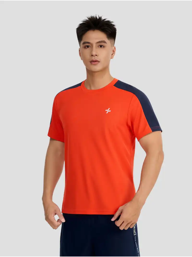 Áo Thun Thể Thao Nam ExDry Tay Phối Màu Double Knit Khô Nhanh