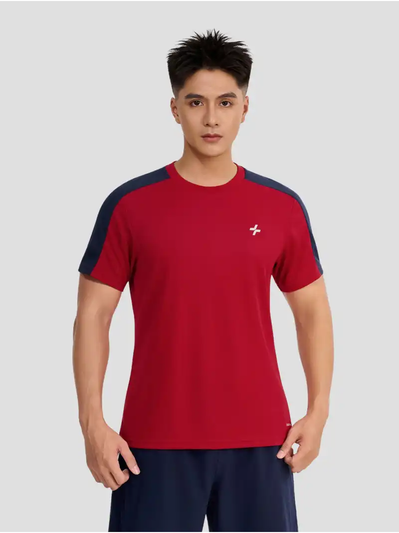 Áo Thun Thể Thao Nam ExDry Tay Phối Màu Double Knit Khô Nhanh
