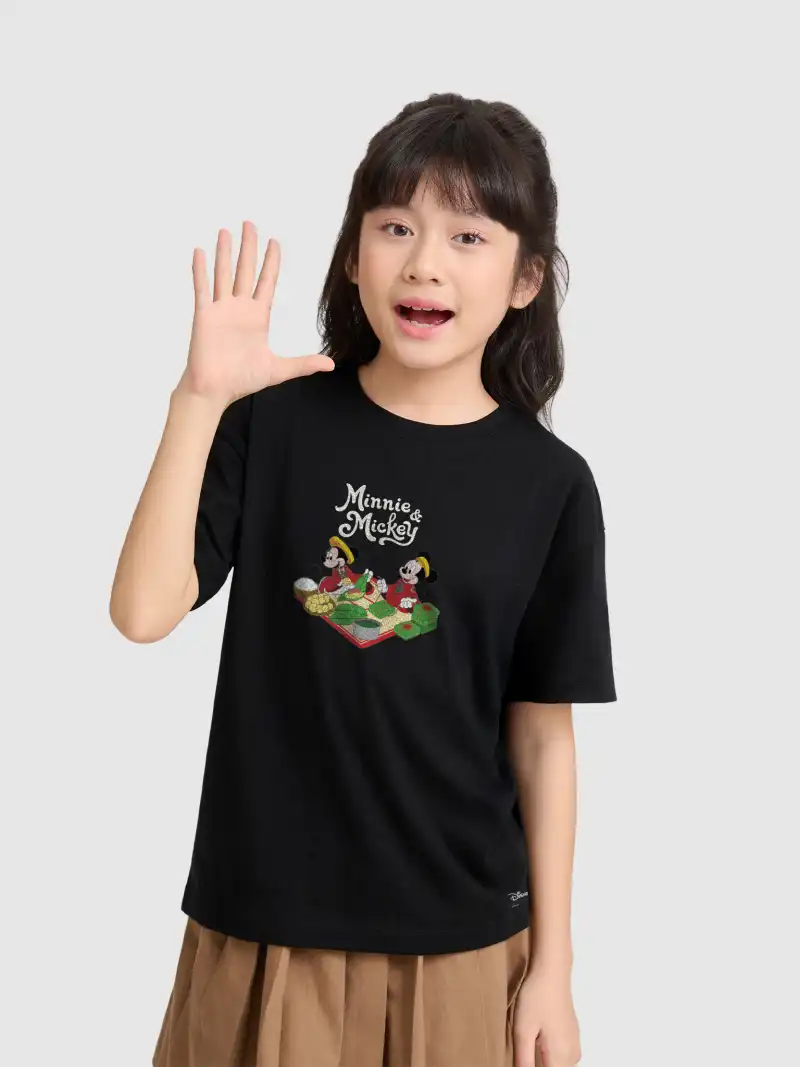 Áo Thun Trẻ Em Mickey & Minnie Gói Bánh 100% Cotton 84RISING