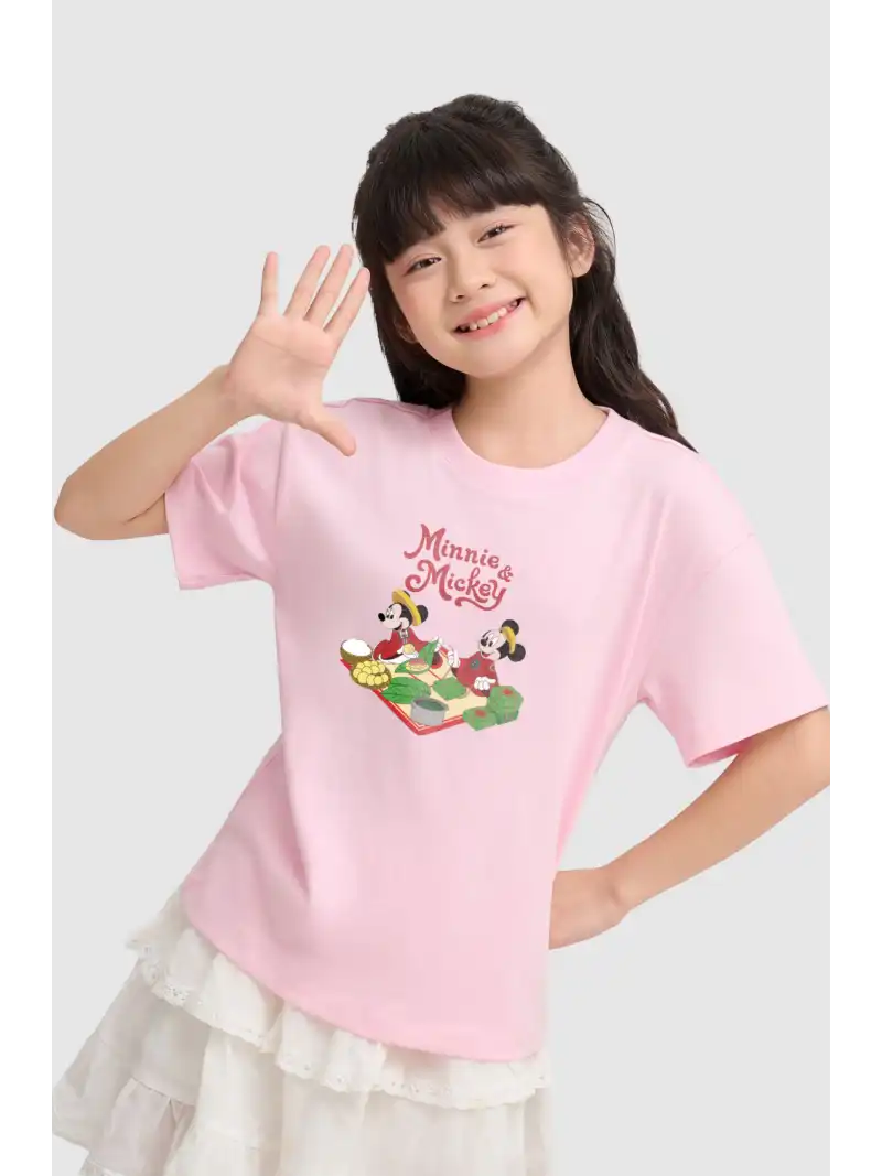 Áo Thun Trẻ Em Mickey & Minnie Gói Bánh 100% Cotton 84RISING