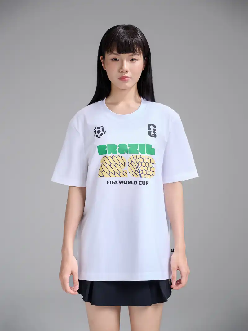 Áo Thun Cotton Compact FIFA World Cup Đội Tuyển Brazil