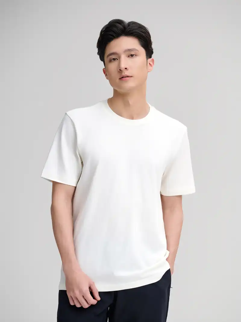 Áo Tshirt Nam Regular Fit 100% Cotton 180gsm Thấm Hút, Co Giãn
