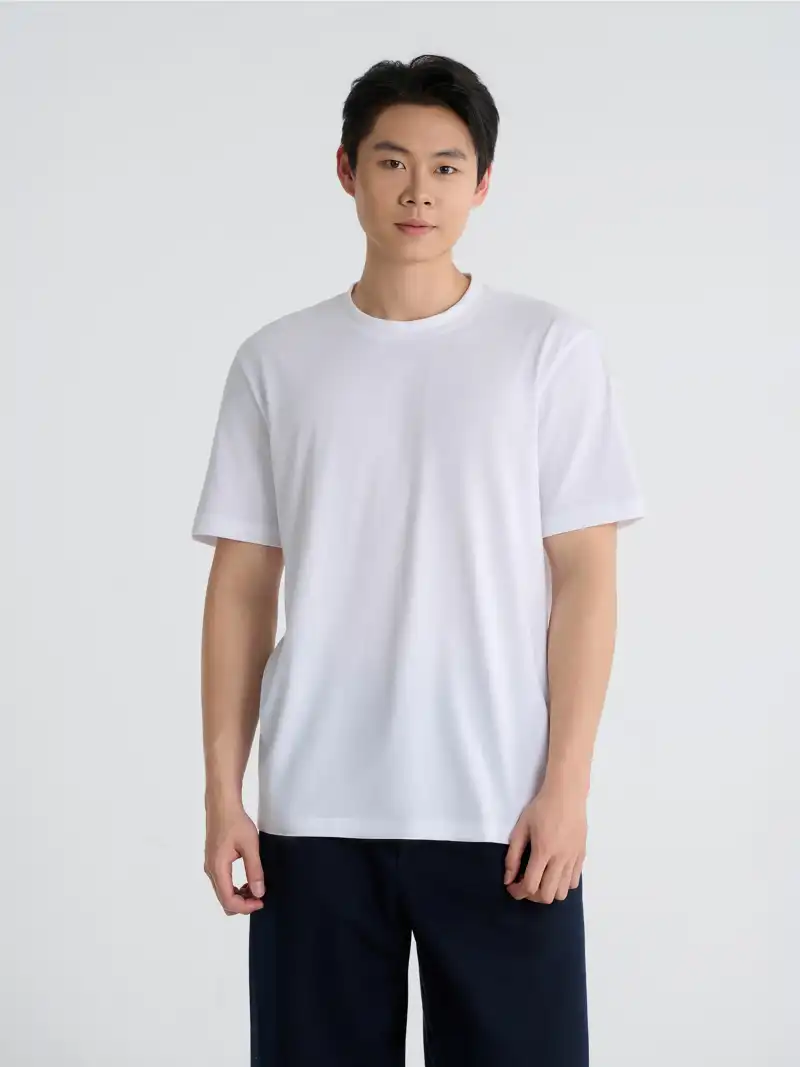 Áo Thun Nam Regular Fit 100% Cotton 180gsm Thấm Hút, Co Giãn