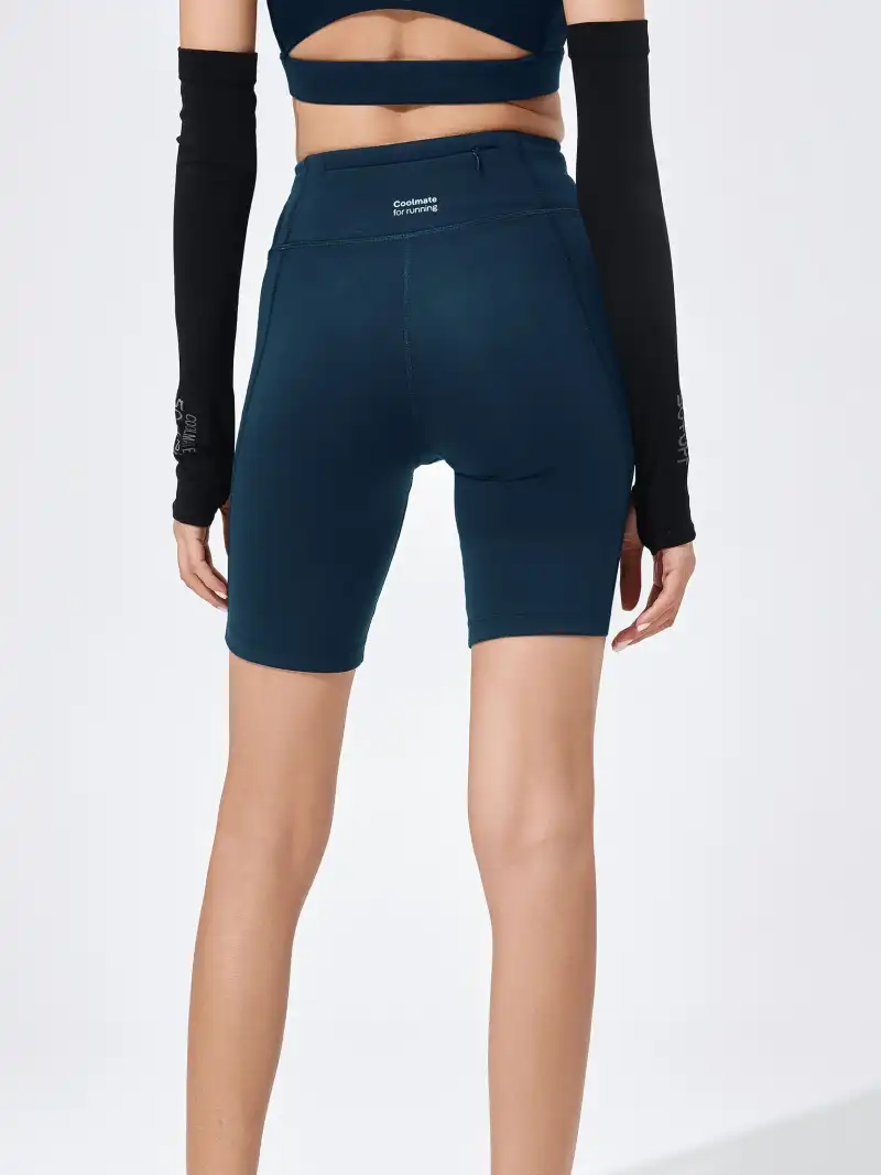 Quần Biker Shorts Nữ Chạy Bộ 8 Inch Nhanh Khô Thiết Kế