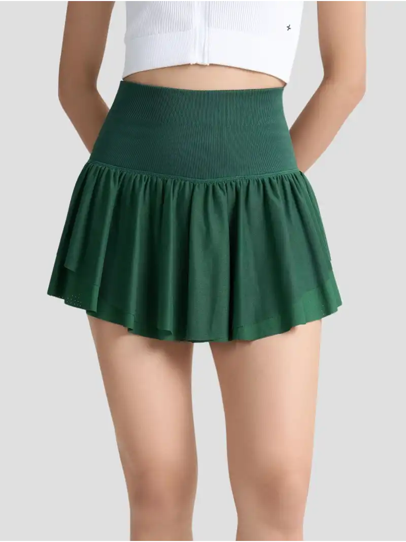 Chân Váy Thể Thao Nữ Seamless Hai Tầng Cạp Cao Có Quần Bảo Hộ