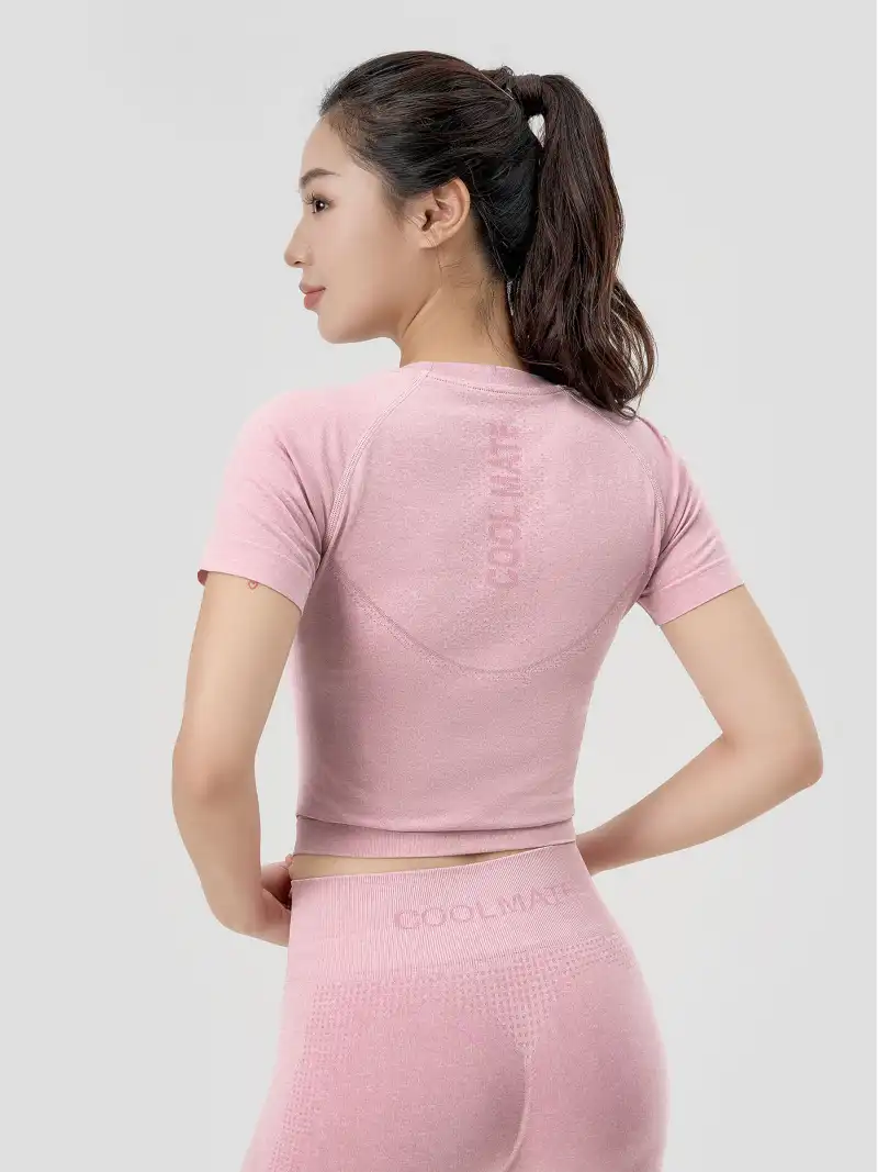 Croptop Thể Thao Vital Seamless Thấm Hút Màu Hồng