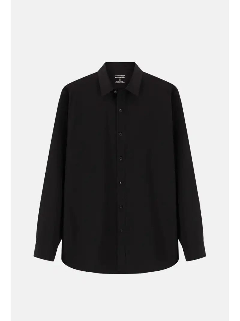 Áo Sơ Mi Nam Dài Tay Bamboo Ex-Soft Kháng Khuẩn Màu Đen
