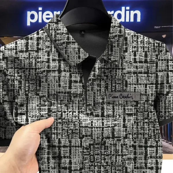 Polo Nam Đẳng Cấp Mới Nhất Hoạ Tiết Monogram Hiện Đại 2025 - B02