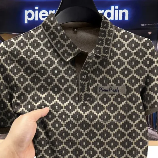 Polo Nam Đẳng Cấp Mới Nhất Hoạ Tiết Monogram Hiện Đại 2025 - B02