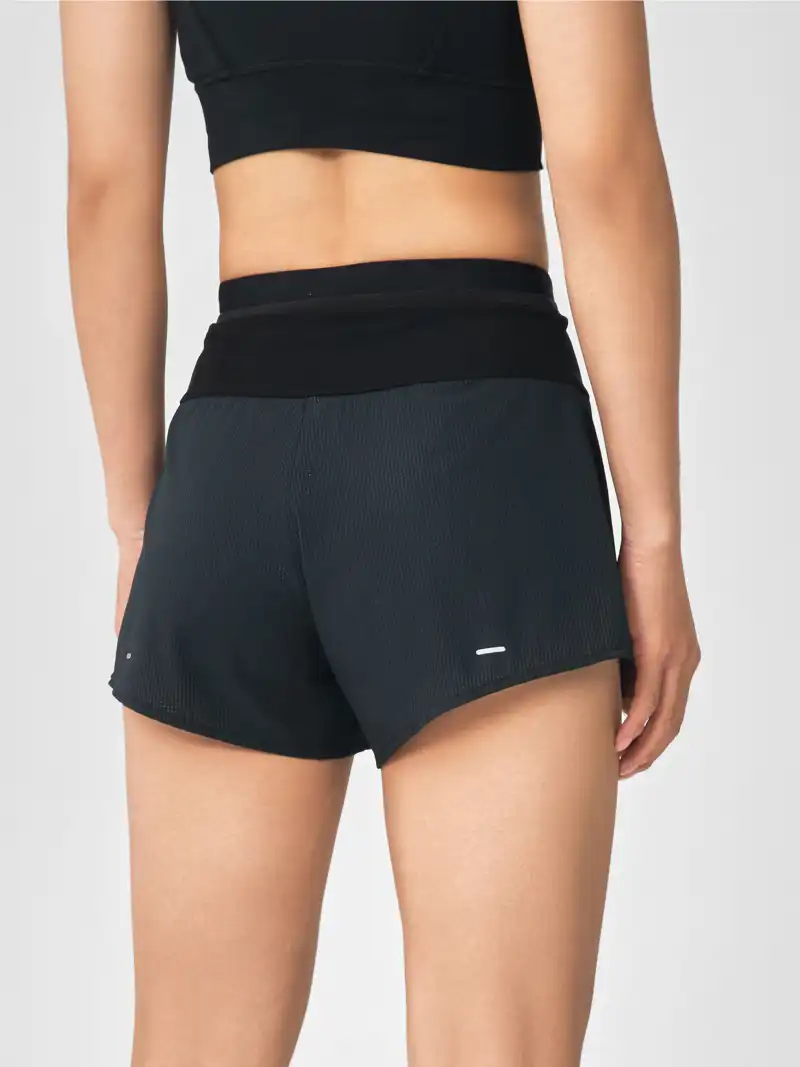 Quần Short Chạy Bộ Nữ Cạp Cao 3IN Co Giãn Đa Chiều
