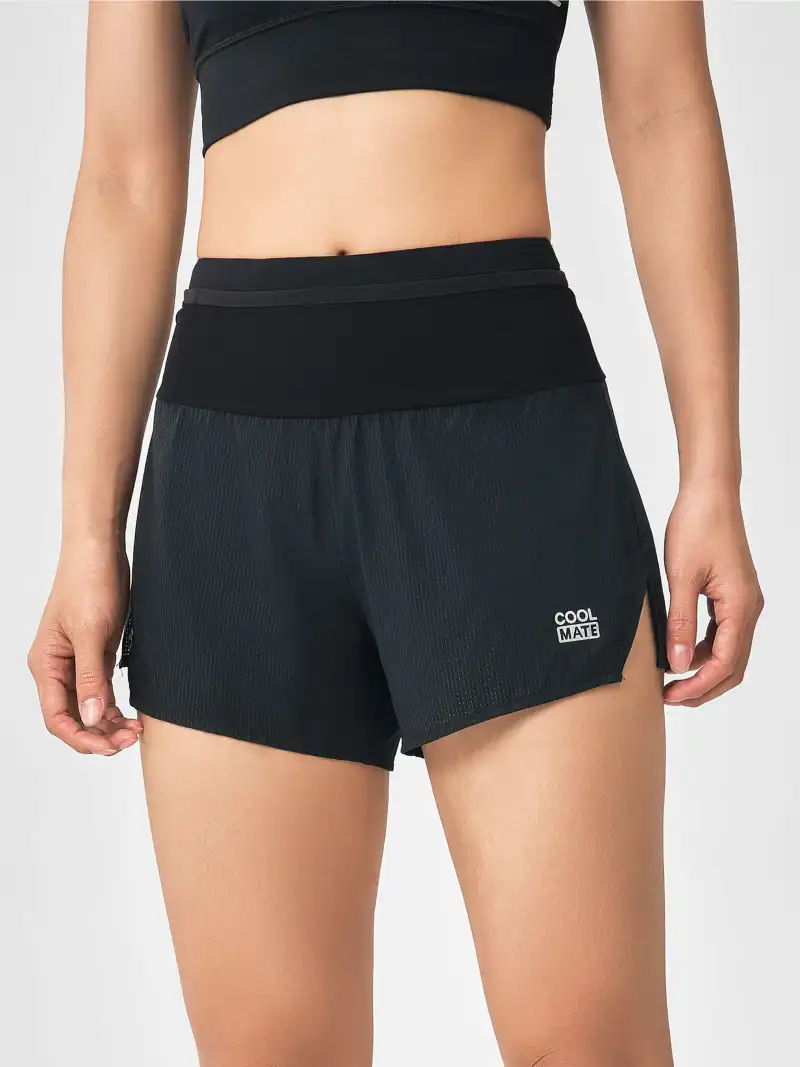 Quần Short Chạy Bộ Nữ Cạp Cao 3IN Co Giãn Đa Chiều