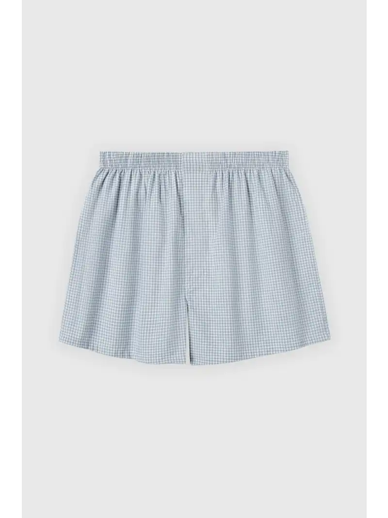 Quần Short Boxer Kẻ Sọc Cotton Thoáng Mát Mặc Nhà