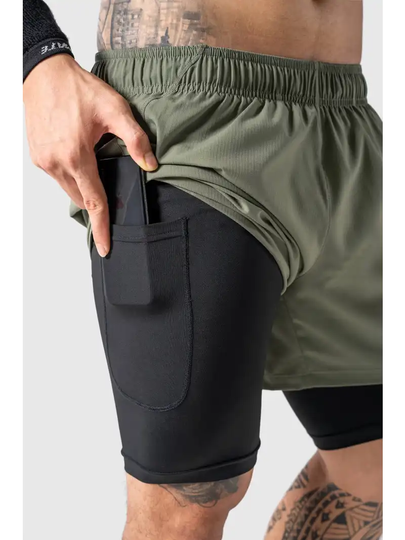 Quần Short Nam Gym Power 2 Lớp Dành Cho Tập Luyện