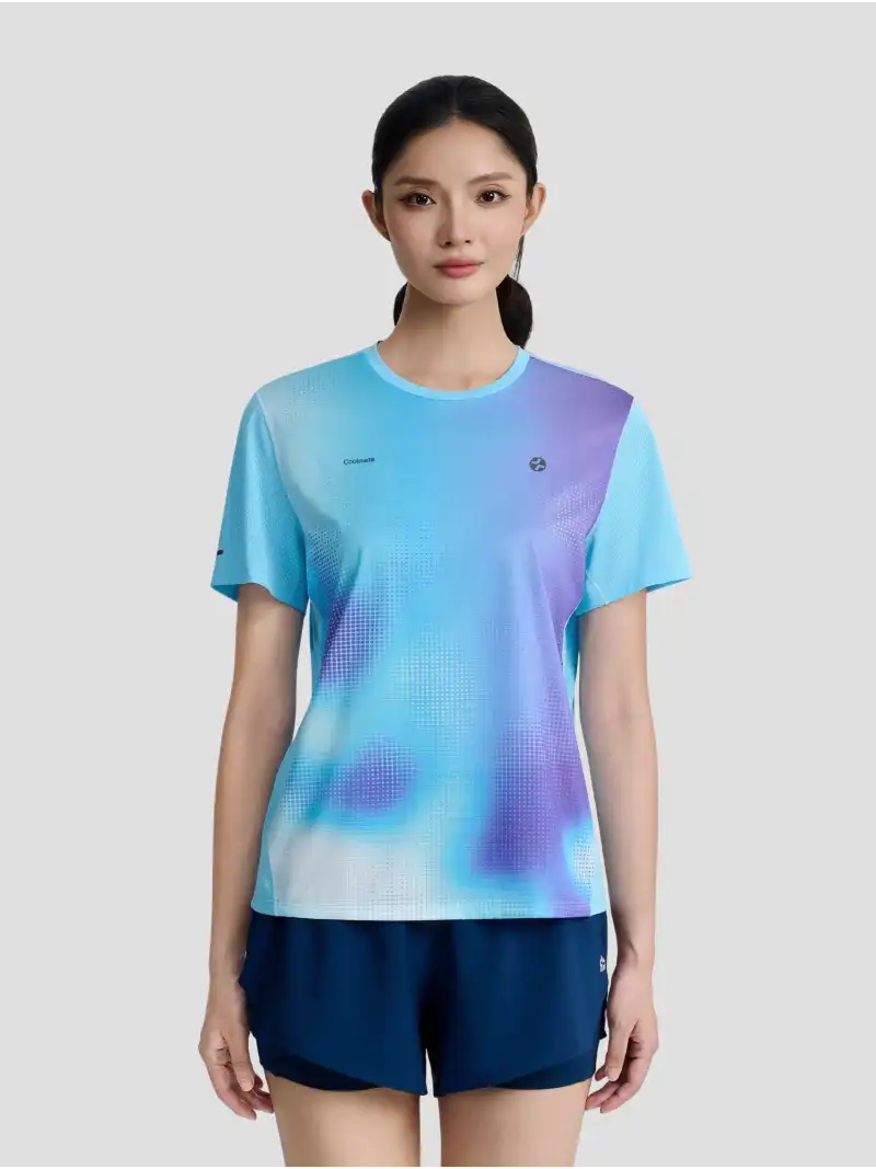 Áo Thun Chạy Bộ Nữ Aurora Blur ExDry Thấm Hút, Khô Nhanh