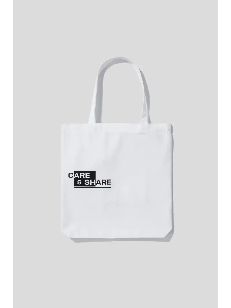 Túi Tote Canvas Care & Share Màu Be Form Nam Giới