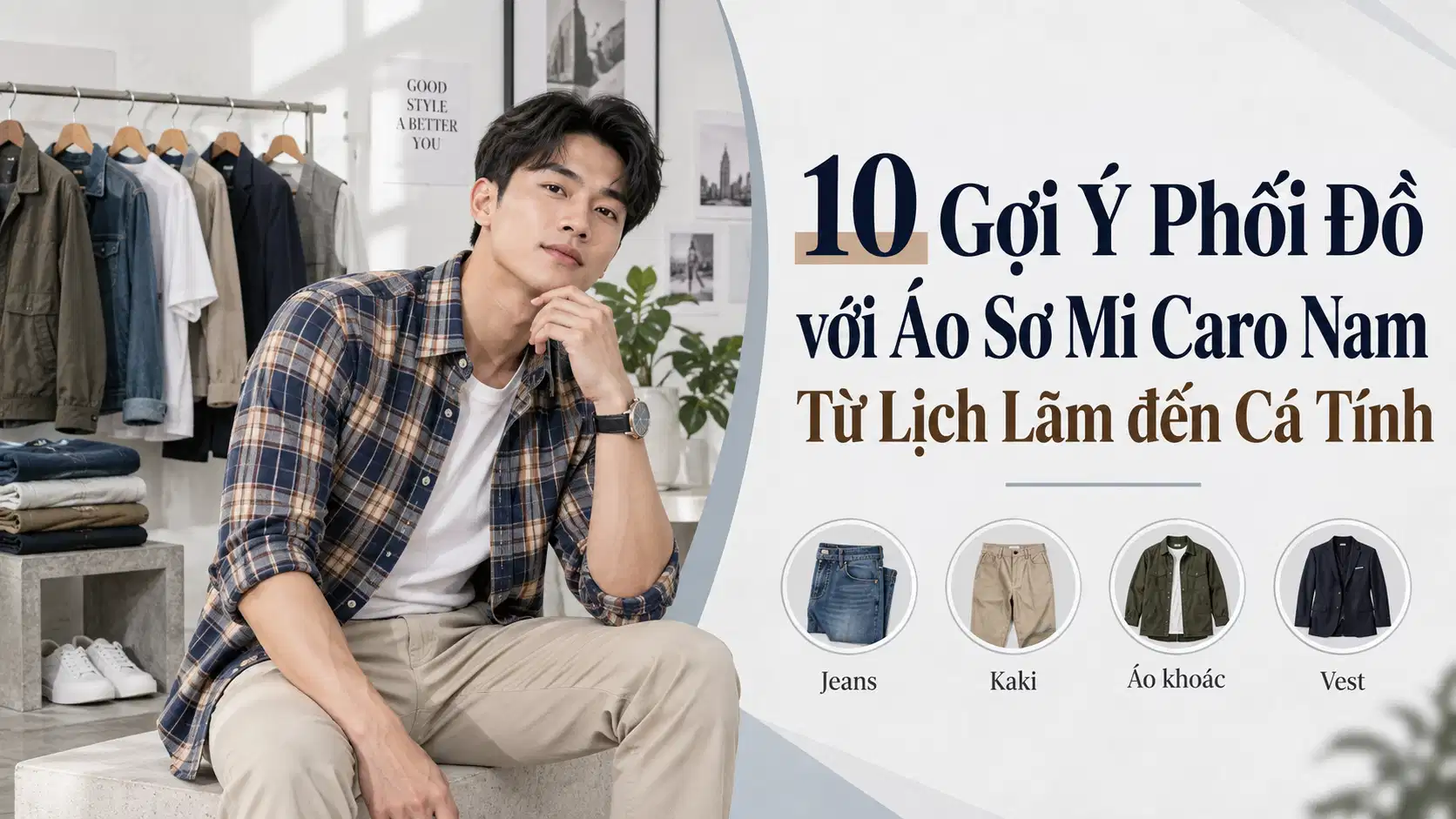 10 Gợi Ý Phối Đồ với Áo Sơ Mi Caro Nam Từ Lịch Lãm đến Cá Tính