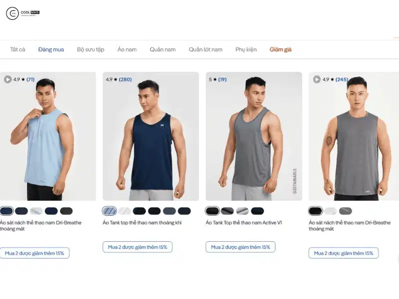 Các mẫu áo ba lỗ tập gym kiểu dáng cơ bản