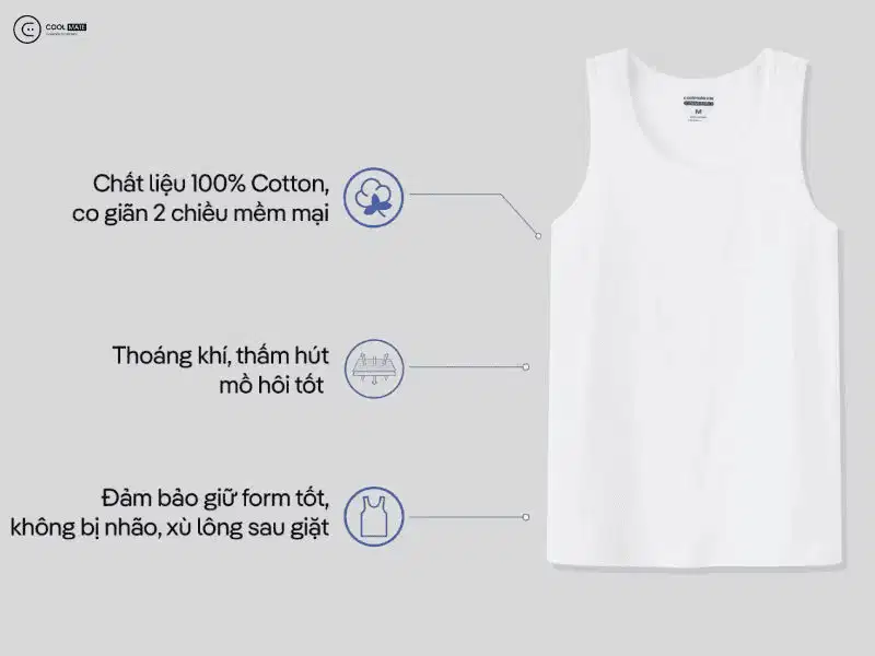 Áo ba lỗ cotton mềm mại cho tập luyện hàng ngày