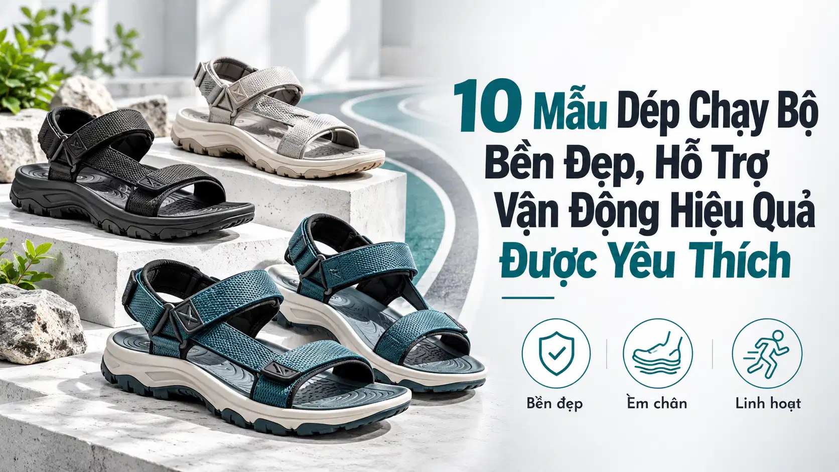 10 Mẫu Dép Chạy Bộ Bền Đẹp, Hỗ Trợ Vận Động Hiệu Quả Được Yêu Thích