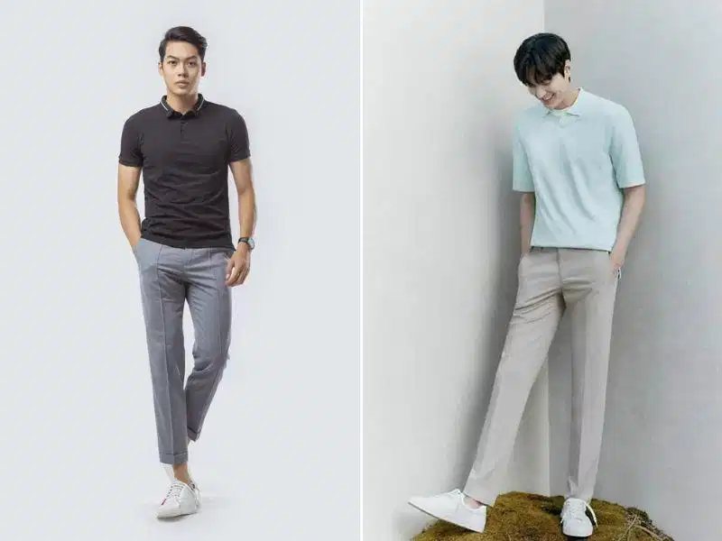 Quần tây xếp ly phối áo polo nam Quần tây xếp ly phối áo polo nam