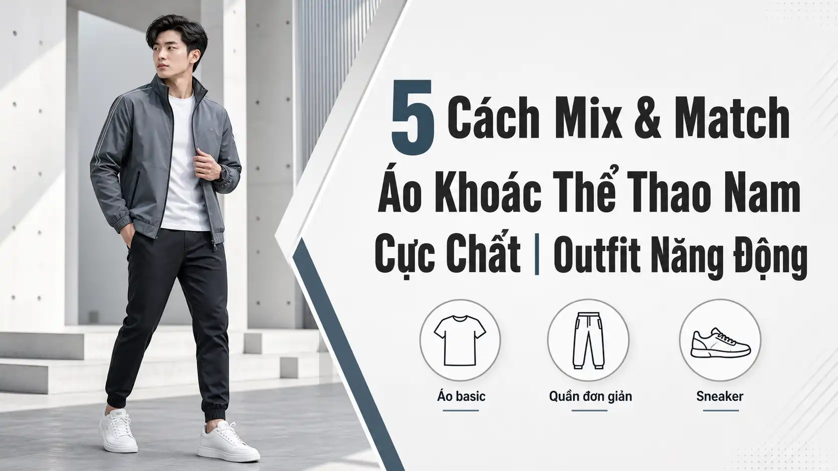 5 Cách Mix & Match Áo Khoác Thể Thao Nam Năng Động
